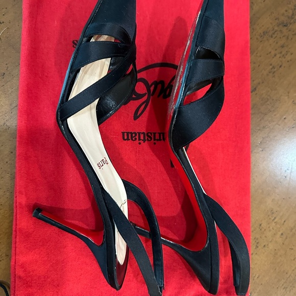 Christian Louboutin Black Satin Heels - Picture 3 of 7
